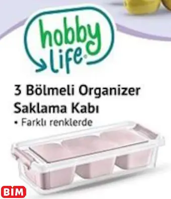 HOBBY LİFE 3 BÖLMELİ ORGANİZER SAKLAMA KABI